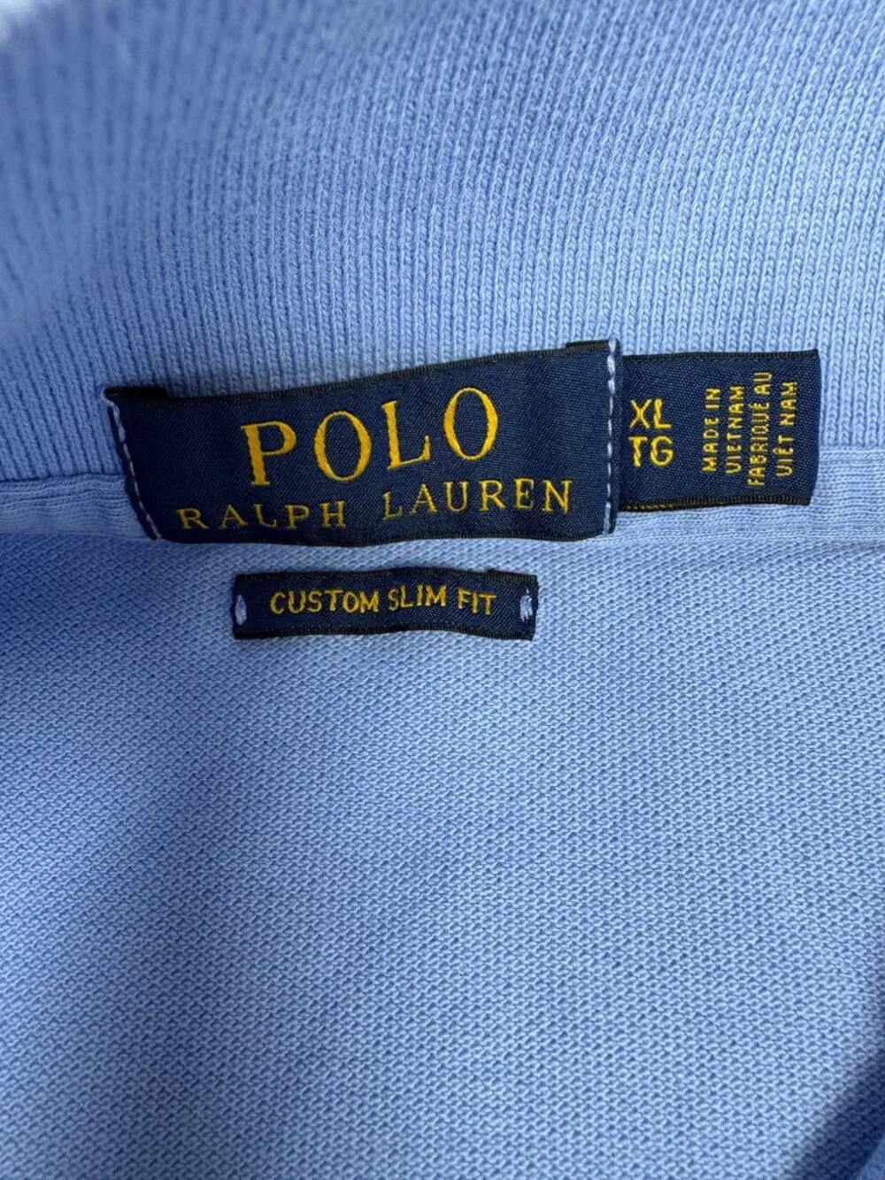 Polo Ralph Lauren Bristol Blue Slim Fit Mesh Polo Yellow Pony Preppy XL